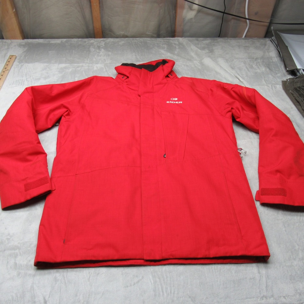 Eider Jacket Men Medium Red Hooded Waterproof Full Zip Warm Winter Ski Snowboard